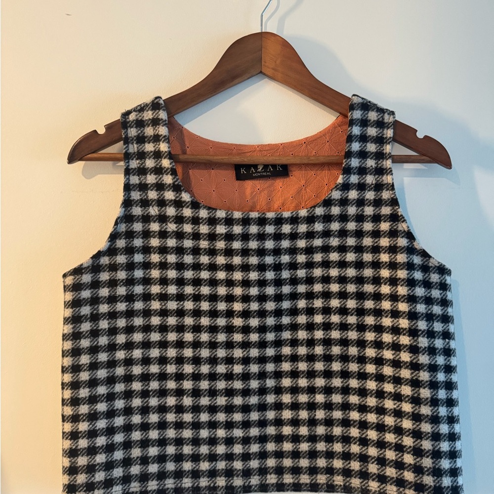 Black and White Checkered Blouson